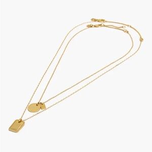 Madewell Etched Coin Necklace Set in Vintage Gold